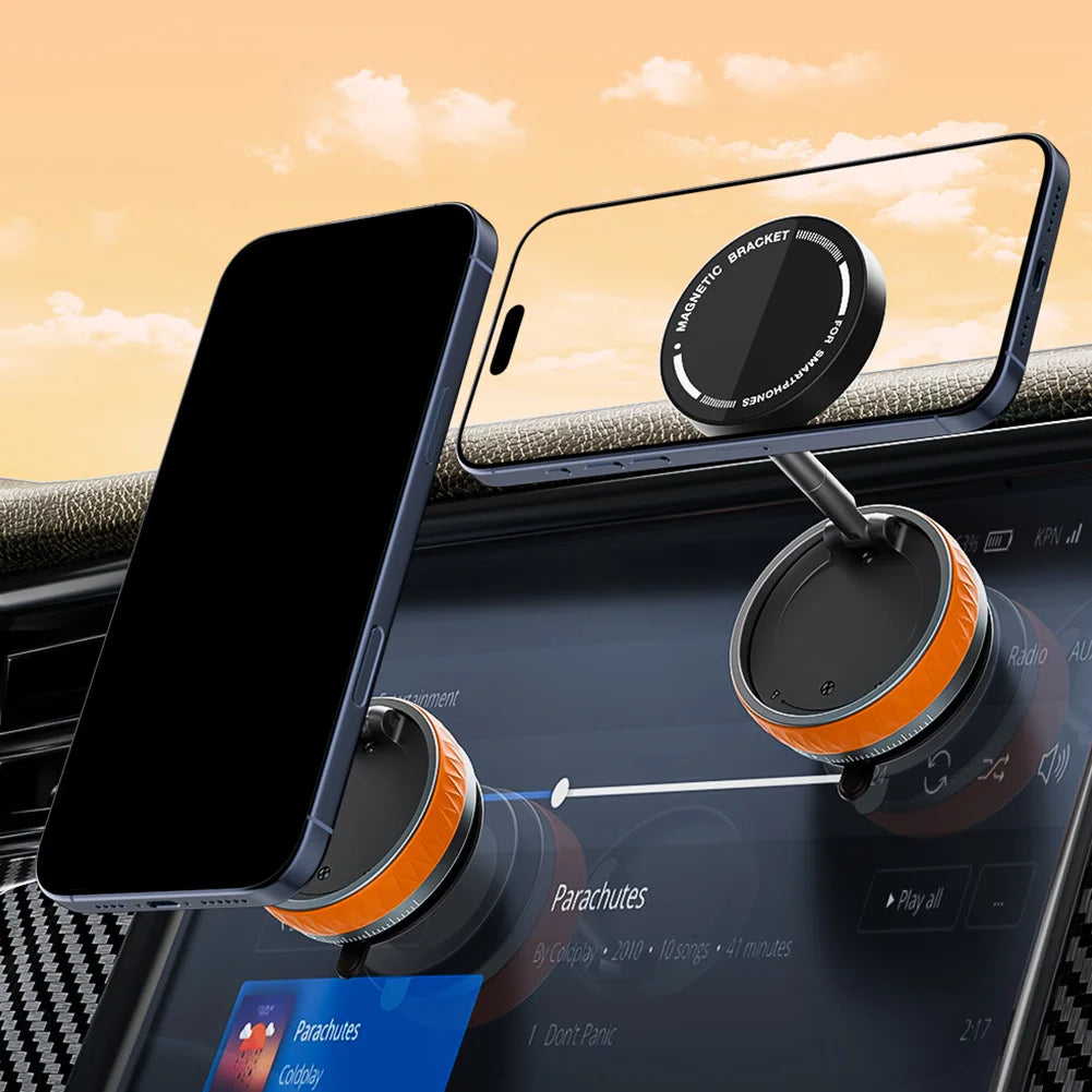 For Magsafe Magnetic Adsorption Vacuum Car Phone Holder 360° Rotatable Folding Suction Cup Navigation Stand Bracket Phone Holder
