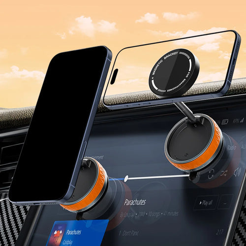 For Magsafe Magnetic Adsorption Vacuum Car Phone Holder 360° Rotatable Folding Suction Cup Navigation Stand Bracket Phone Holder